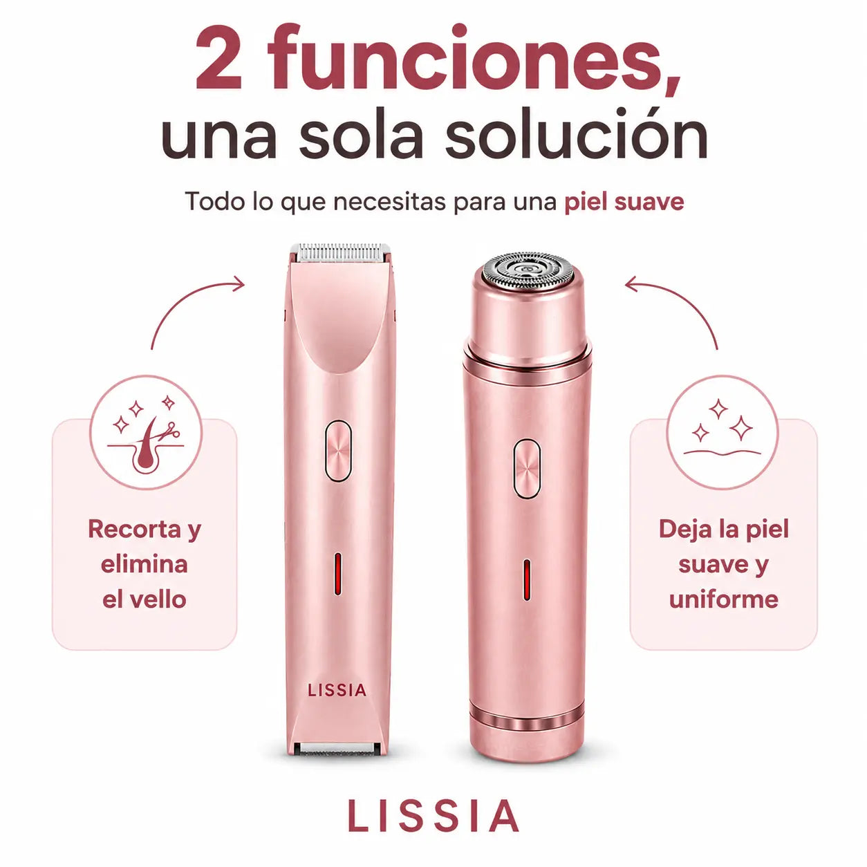 Lissia Silk Touch – Depiladora 2 en 1 para Todo el Cuerpo