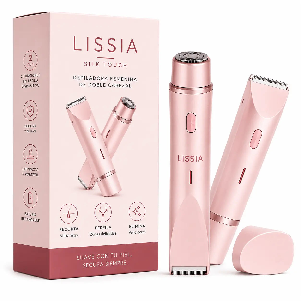 Lissia Silk Touch – Depiladora 2 en 1 para Todo el Cuerpo